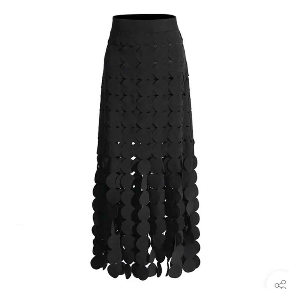 Brand new, never worn Akira circle cutout maxi skirt, black medium (M) side zip